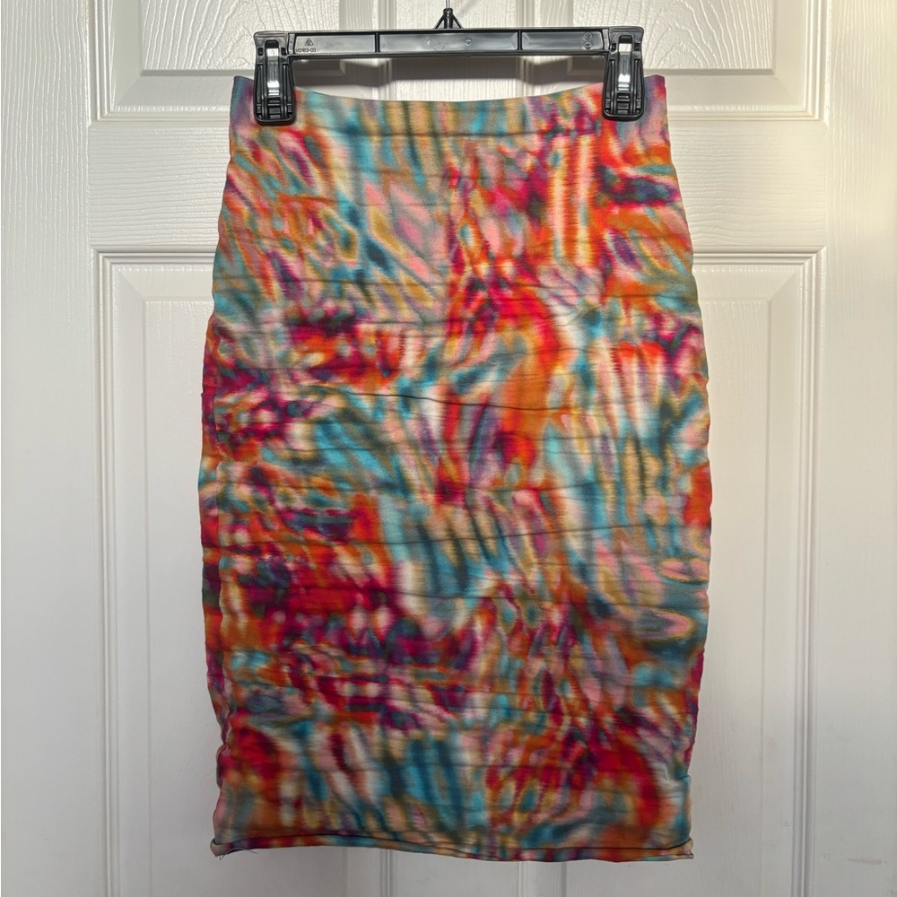 Nicole Miller Multicolor Tie-Dye Pencil Skirt